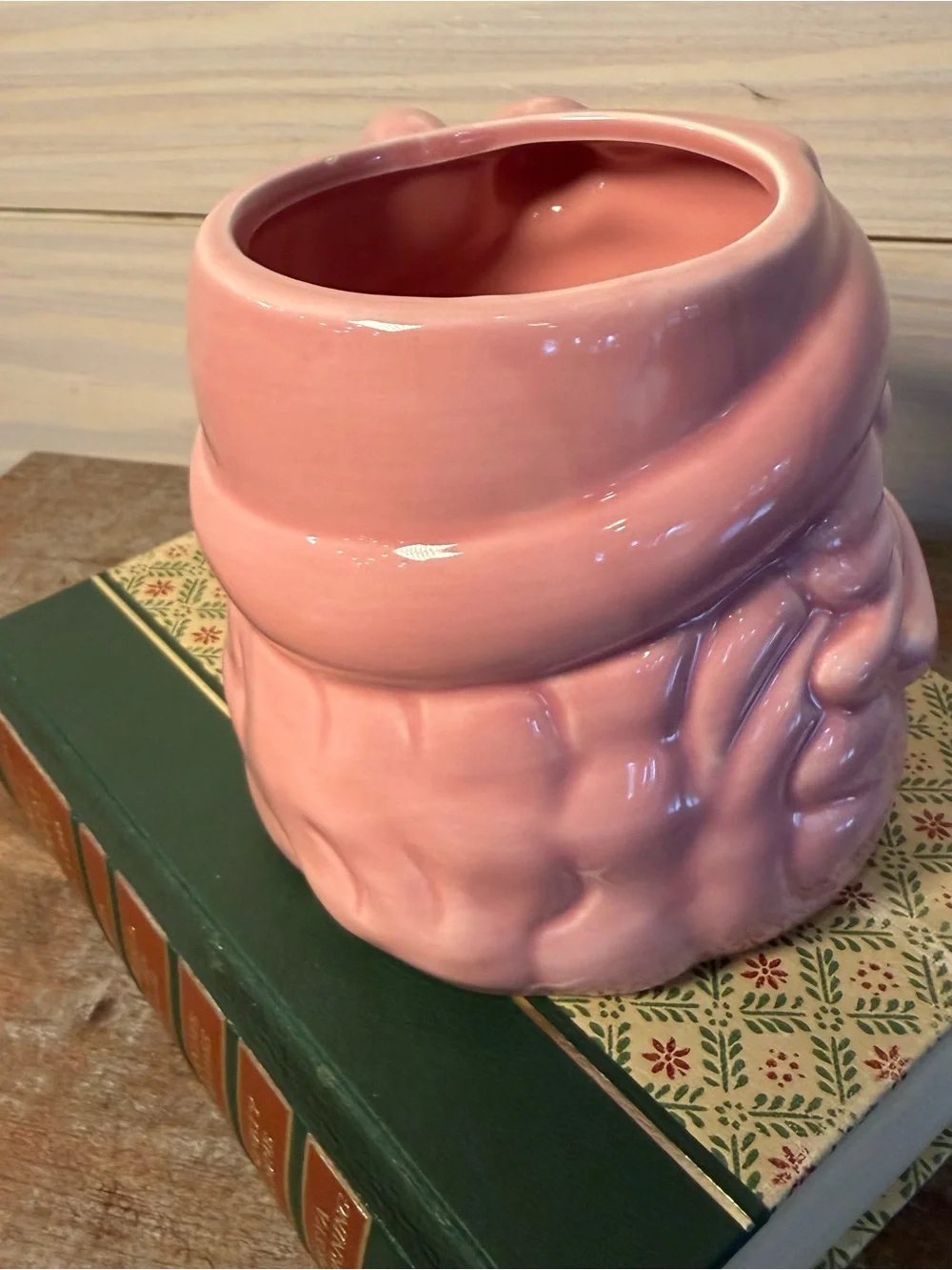 World Market Pink Santa Figural Ceramic Mug Christmas